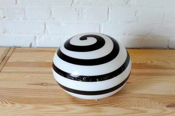 Image 1 of Ilu Di Vetro Glass Swirl Table Lamp, Model Zebra