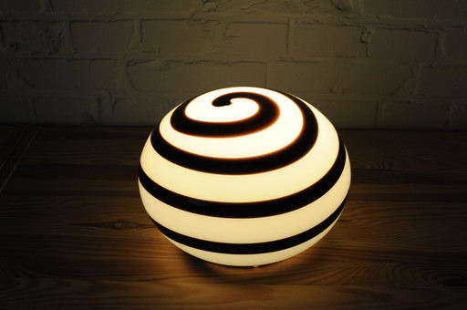 Ilu Di Vetro Glass Swirl Table Lamp, Model Zebra