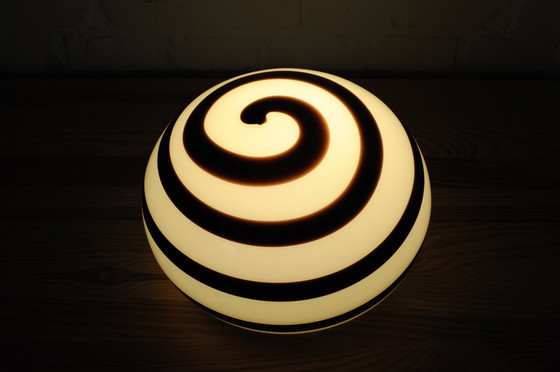 Image 1 of Ilu Di Vetro Glass Swirl Table Lamp, Model Zebra