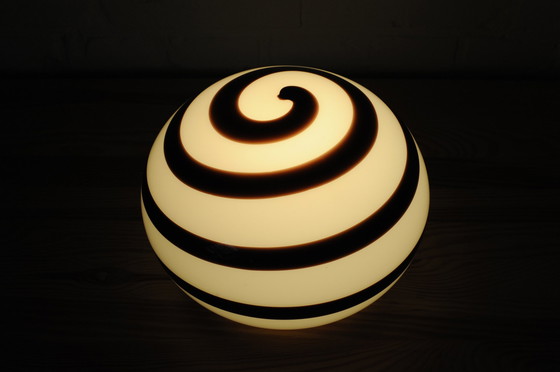 Image 1 of Ilu Di Vetro Glass Swirl Table Lamp, Model Zebra