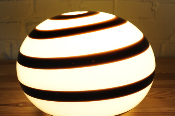 Image 1 of Ilu Di Vetro Glass Swirl Table Lamp, Model Zebra