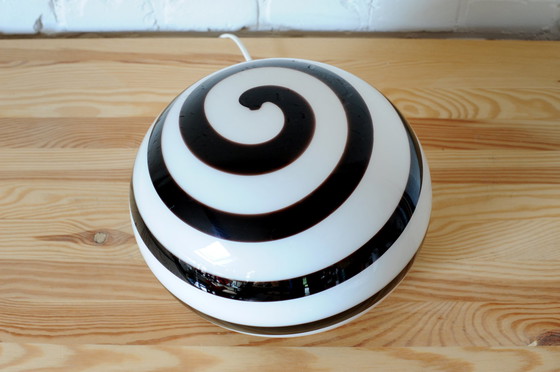 Image 1 of Ilu Di Vetro Glass Swirl Table Lamp, Model Zebra