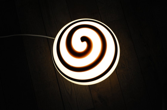 Image 1 of Ilu Di Vetro Glass Swirl Table Lamp, Model Zebra