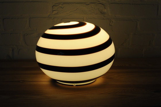 Image 1 of Ilu Di Vetro Glass Swirl Table Lamp, Model Zebra