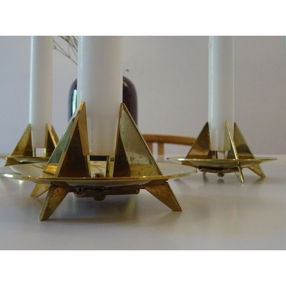 Image 1 of Set di 4 candelabri scultorei vintage n. 20 di Pierre Forsell per Skultuna, Svezia 1960