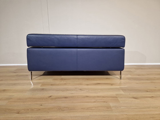 Image 1 of Artifort Lex 2 seater Sofa Blue Leather Design Patrick Noguert