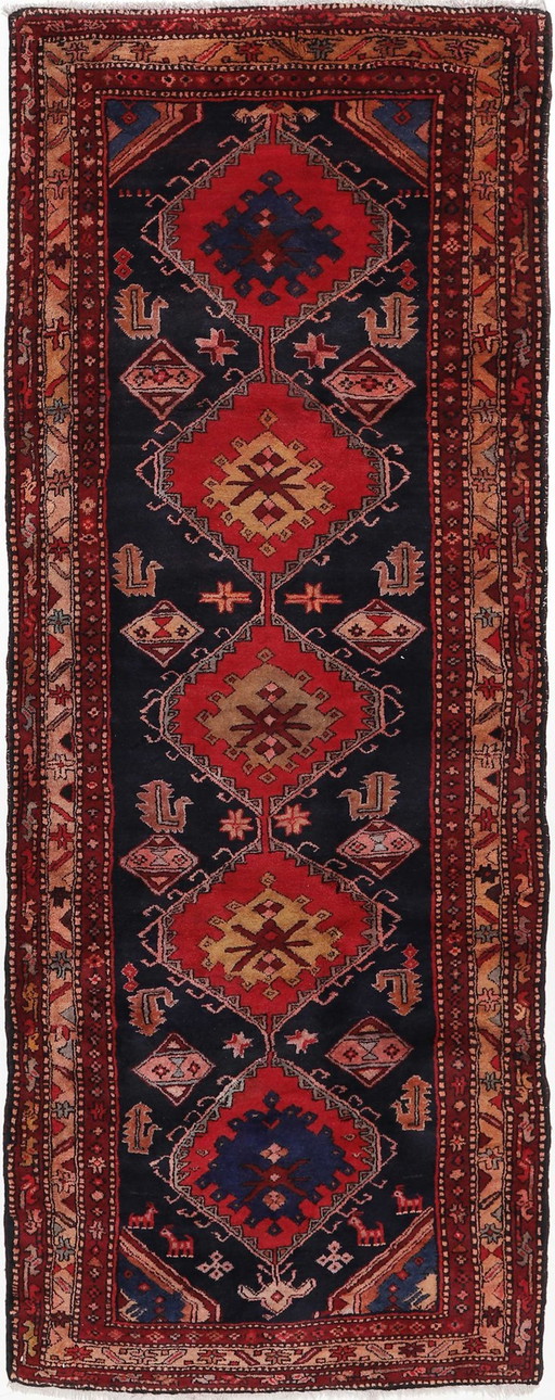 Original hand-knotted Persian carpet Ardebil Old 320 X 120 Cm Top condition