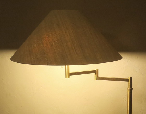 Image 1 of Walter Von Nessen Multi-Adjustable Swing-Arm Brass Floor Lamp