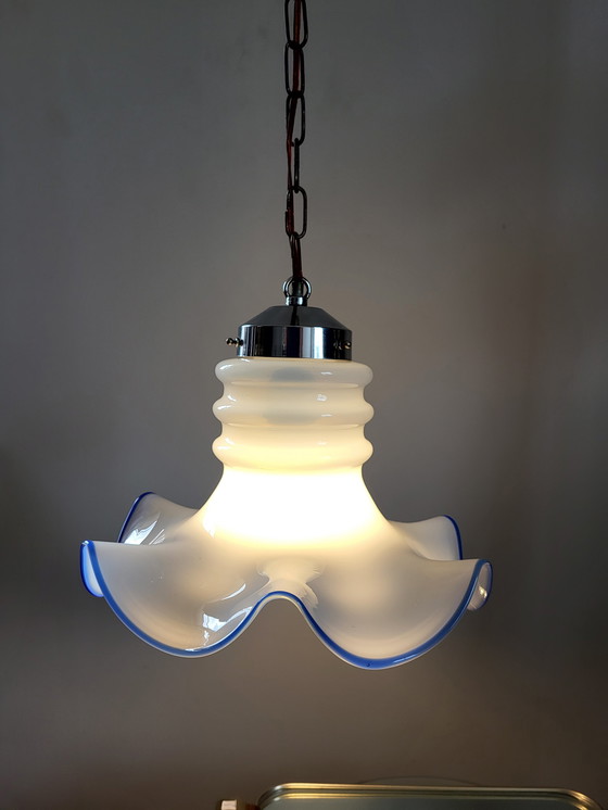 Image 1 of Vintage hanging lamp opaline glass