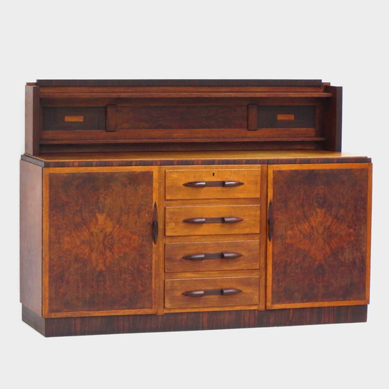 Image 1 of Art Deco Amsterdam School bookcase sideboard