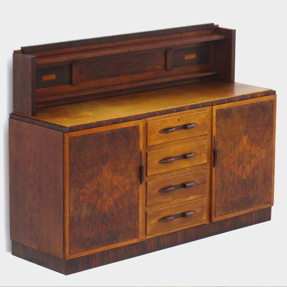 Image 1 of Art Deco Amsterdam School bookcase sideboard