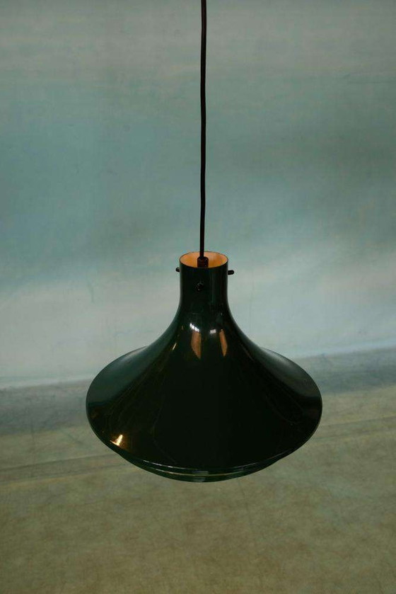 Image 1 of Lampada a ciotola di design svedese vintage anni '60, verde Hans Jakobssen