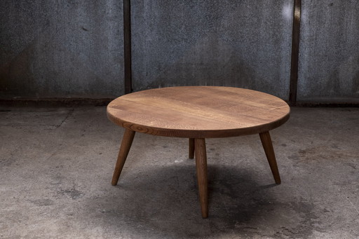 Low Coffee Table In Solid Oak, 1960S Denmark