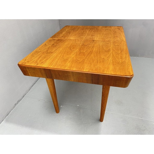 Vintage walnut adjustable dining table by Setona,  Czechoslovakia 1950