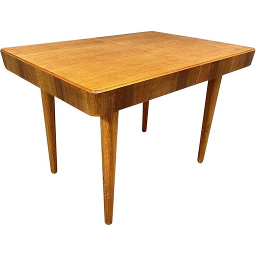 Vintage walnut adjustable dining table by Setona,  Czechoslovakia 1950