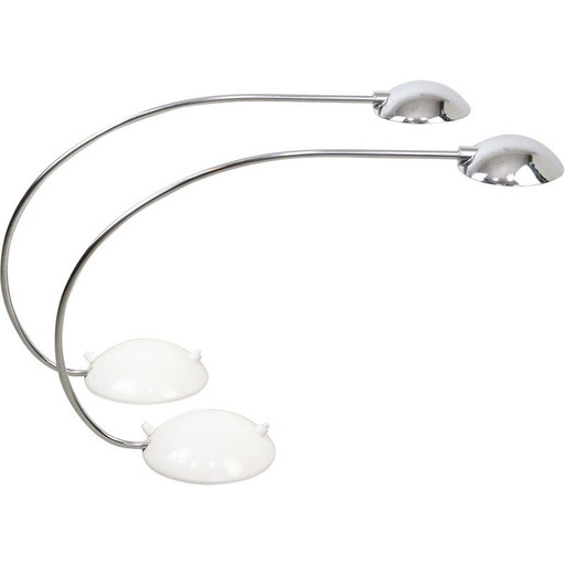 Vintage chrome-plated bow table lamp for Meblo, 1980