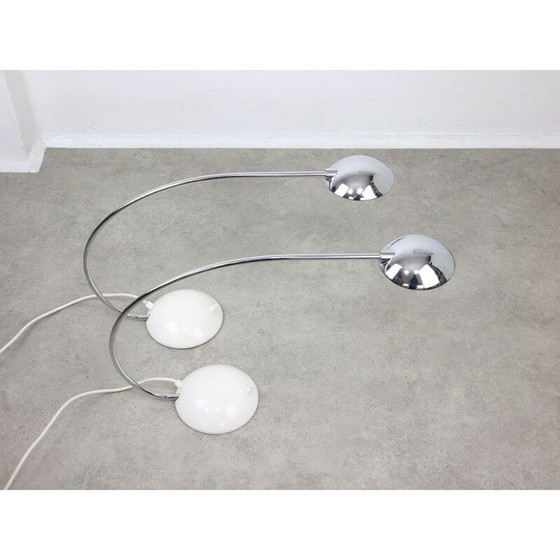 Image 1 of Lampada da tavolo vintage a forma di arco cromata per Meblo, 1980