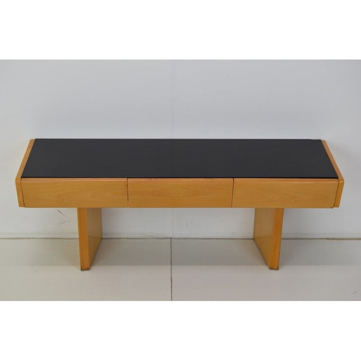 Mid-century wood ang glass night stand, Czechoslovakia 1960s