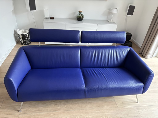 Leolux Marabeau Sofa With Footstool Senso Blue