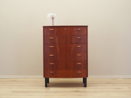 Teak Chest Of Drawers, Danish Design, 1970S, Production: Denmark