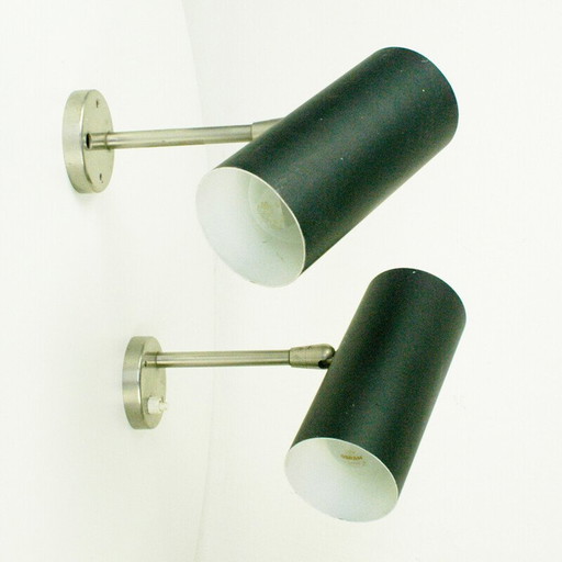 Pair of vintage sconces made of lacquered metal by Julius Theodor Kalmar, Austria 1960