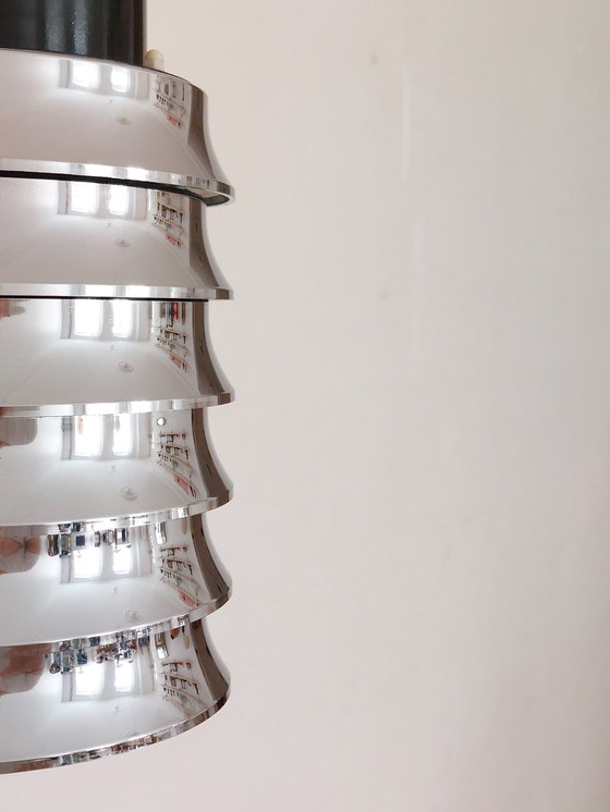 Image 1 of 1X Chrome-plated Ddr ceiling lamp Veb pendant light Space Age