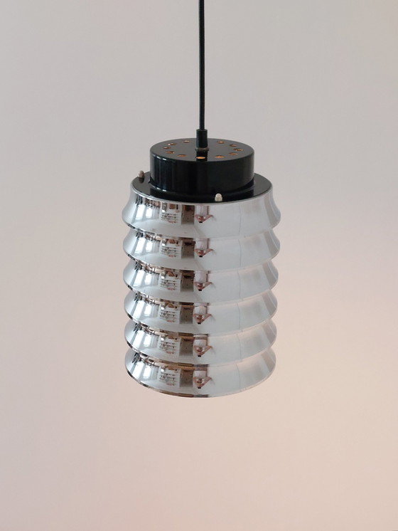 Image 1 of 1X Chrome-plated Ddr ceiling lamp Veb pendant light Space Age