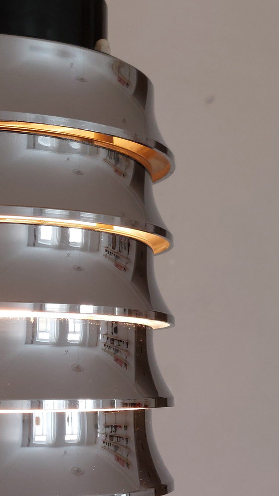 Image 1 of 1X Chrome-plated Ddr ceiling lamp Veb pendant light Space Age