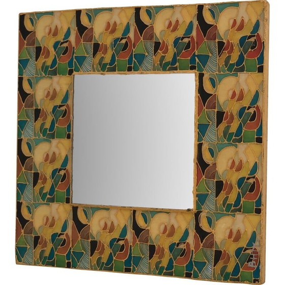 Image 1 of Specchio vintage in ceramica, Francia 1970