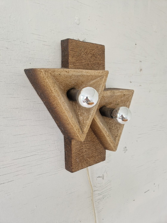 Image 1 of Brutalist wall lamp ceramic geometric