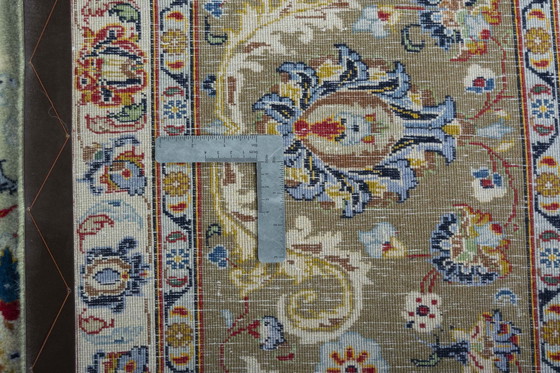 Image 1 of Hand-knotted Keshan 400 x 295 cm - Persian Carpet With Signature In Pistachio Green