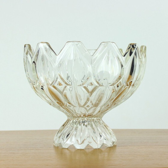 Image 1 of Vintage Tulips glass bowl from Hermanova Hut and designed by E. Downey, 1957