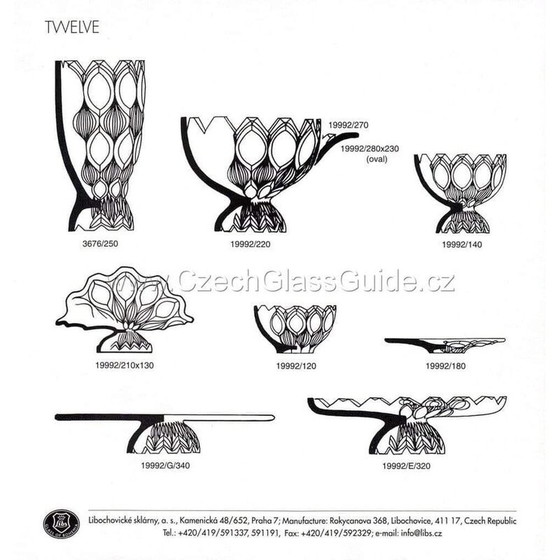 Image 1 of Vintage Tulips glass bowl from Hermanova Hut and designed by E. Downey, 1957