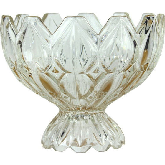 Image 1 of Vintage Tulips glass bowl from Hermanova Hut and designed by E. Downey, 1957