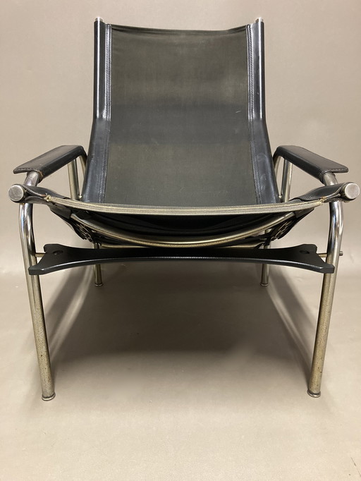 Black Leather Recliner Design "Hans Eichenberger" 1960