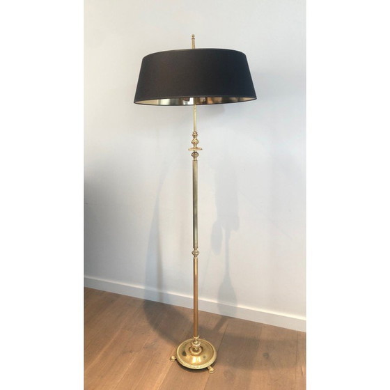 Image 1 of Neoclassical style brass floor lamp. French Work in the style of Maison Jansen. Circa 1940