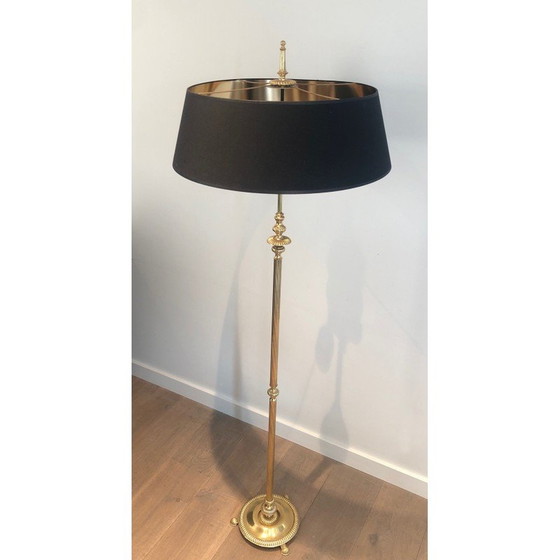 Image 1 of Neoclassical style brass floor lamp. French Work in the style of Maison Jansen. Circa 1940