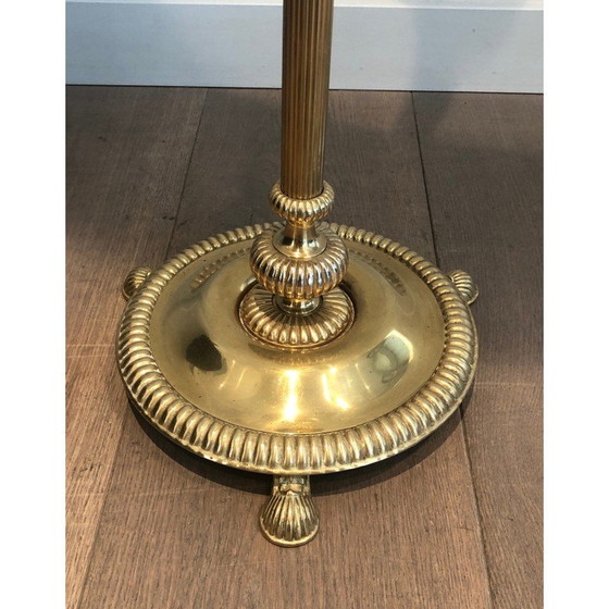 Image 1 of Neoclassical style brass floor lamp. French Work in the style of Maison Jansen. Circa 1940