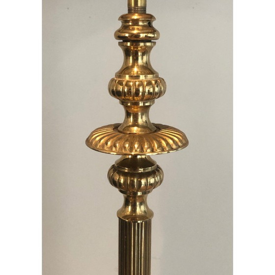 Image 1 of Neoclassical style brass floor lamp. French Work in the style of Maison Jansen. Circa 1940