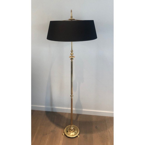 Image 1 of Neoclassical style brass floor lamp. French Work in the style of Maison Jansen. Circa 1940