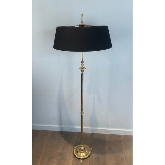 Image 1 of Neoclassical style brass floor lamp. French Work in the style of Maison Jansen. Circa 1940