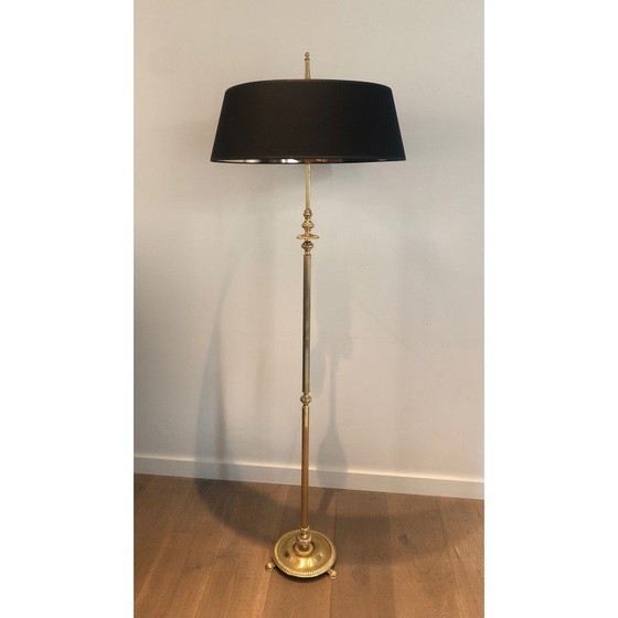 Image 1 of Neoclassical style brass floor lamp. French Work in the style of Maison Jansen. Circa 1940