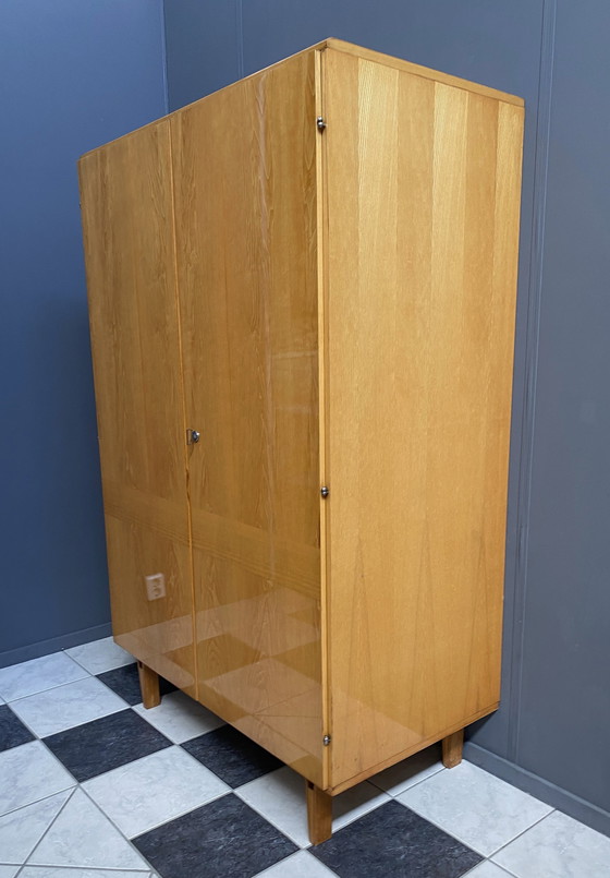 Image 1 of all shelf Wardrobe cabinet in Ash wood by František Mezulánik  for Novy Domov 