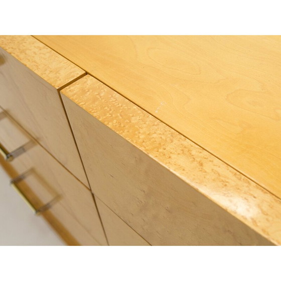 Image 1 of Cassettiera vintage art déco con maniglie in ottone in sicomoro, 1940