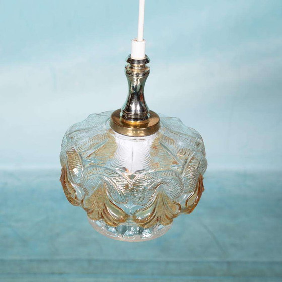 Image 1 of Glass sixties pendant lamp, vintage nordic glass pendant