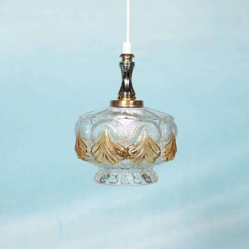 Lampe pendante en verre des années 60, lampe pendante en verre nordique vintage