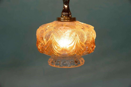 Image 1 of Glass sixties pendant lamp, vintage nordic glass pendant