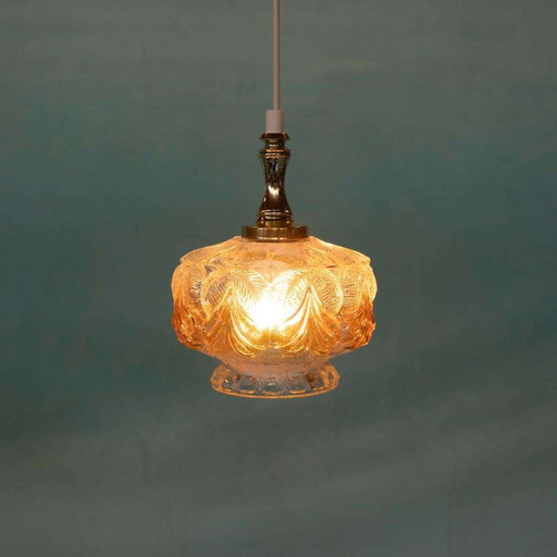 Lampe pendante en verre des années 60, lampe pendante en verre nordique vintage