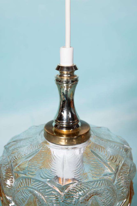 Image 1 of Glass sixties pendant lamp, vintage nordic glass pendant