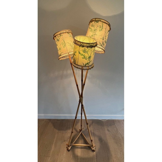 Image 1 of Vintage floor lamp in bamboo and rope, 1970